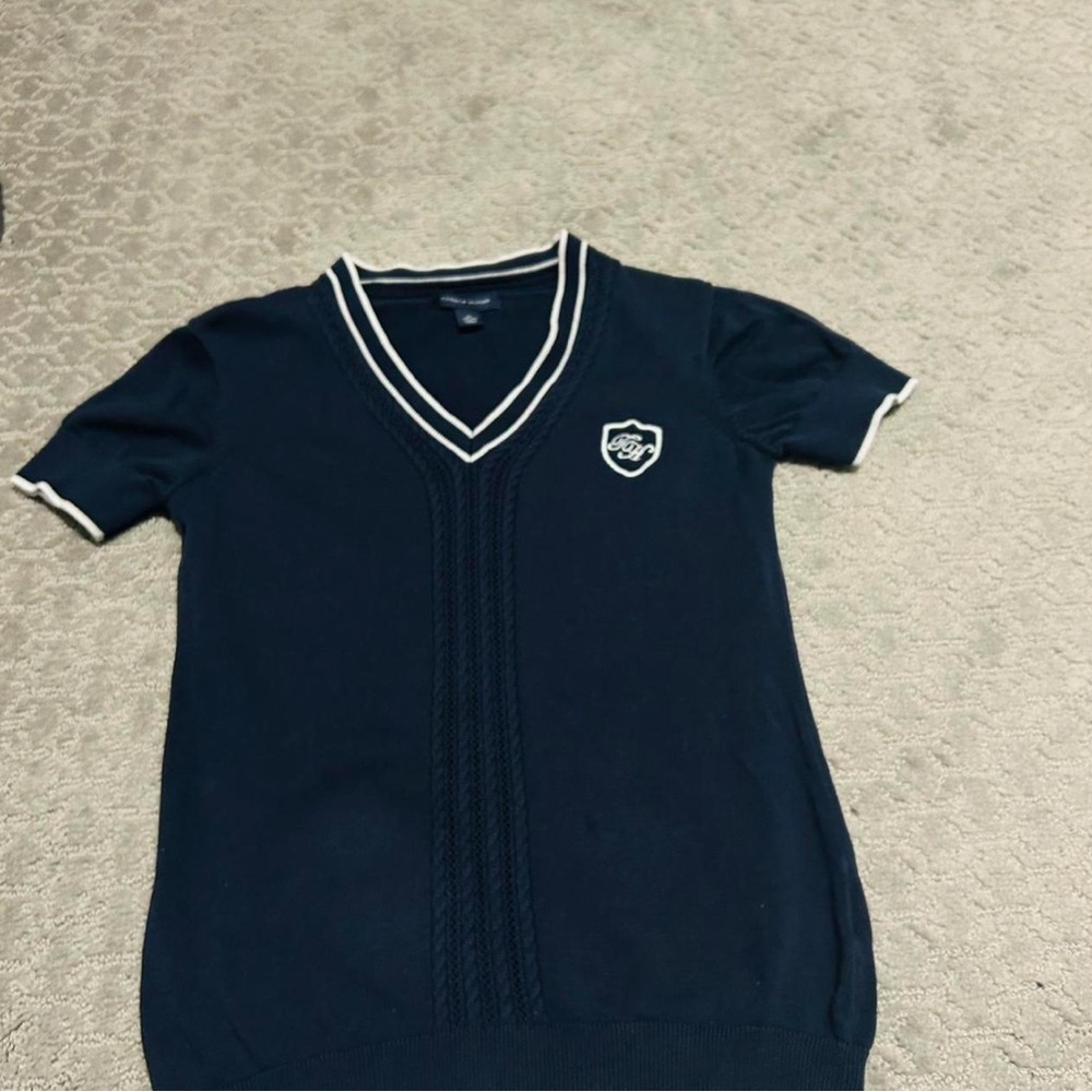 Tommy Hilfiger Navy Sweater with White Trim